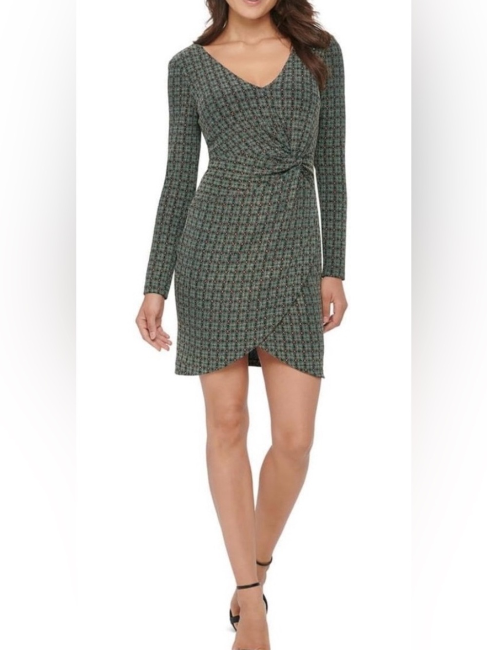 GUESS Long Sleeve Wrap Dress